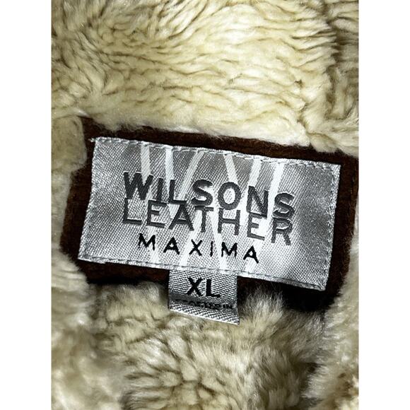 Vintage Wilsons Leather Maxima Suede Faux Fur Trim Jacket in Brown Size XL - Picture 6 of 14